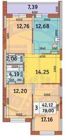 Продаж Квартира 3-кімнатна, 4/25 поверх на Каховська вул., д. 62А Kiev