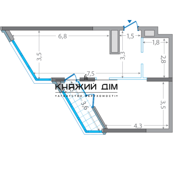 Продаж видової 1-кімнатної квартири в ЖК Зарічний. № 21114979 Київ