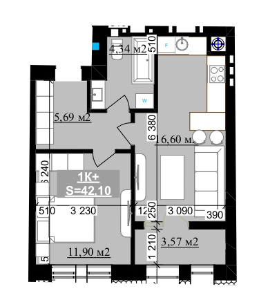 Продаж Квартира 1-кімнатна на вул. Приозерна Івано-Франківськ - фото 3