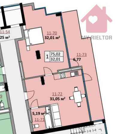 Продаж Квартира 1-кімнатна, 11/11 поверх Ужгород