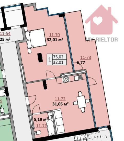 Продаж Квартира 1-кімнатна, 11/11 поверх Ужгород - фото 5