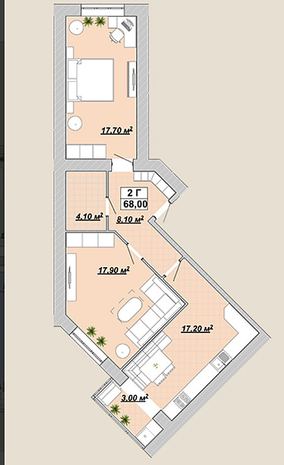 Продаж Квартира 2-кімнатна, 9/12 поверх на Княгинин вул., 44 Ивано-Франковск - изображение 12