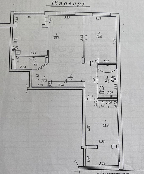 Продаж Квартира 3-кімнатна, 9/10 поверх на Малиновского Маршала ул., 48А Дніпро - фото 17