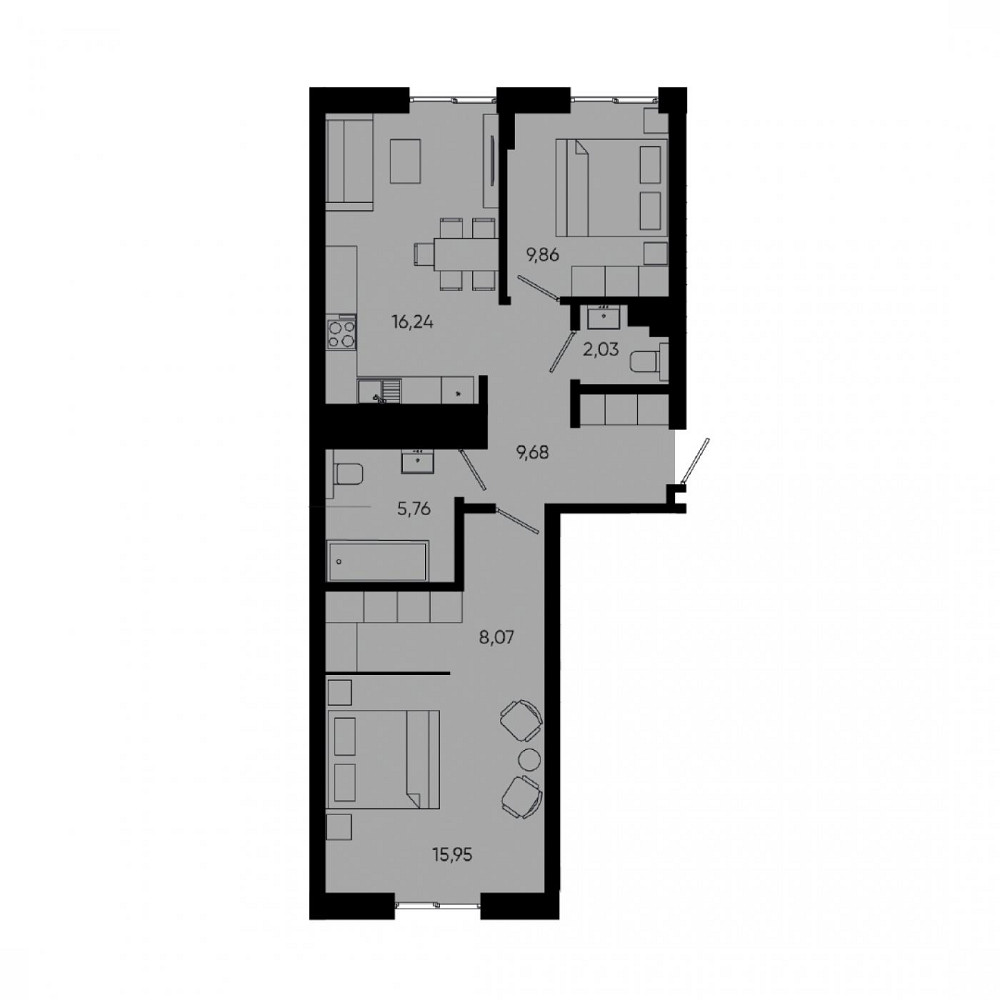 Продаж Квартира 2-кімнатна, 2/8 поверх на вул. Малоголосківська Львов - изображение 2