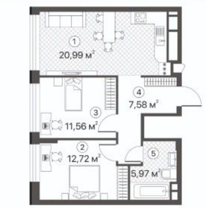 Продаж Квартира 2-кімнатна, 21/23 поверх на Братів Чибінєєвих, 8 Kiev - photo 2