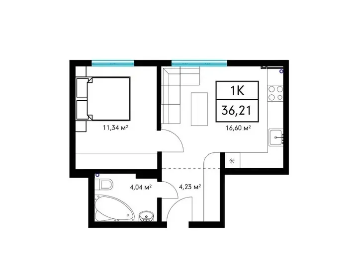 Продажа 1к Квартира 36.2 кв.м Целевича Ивано-Франковск - изображение 1