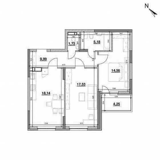 Продаж Квартира 2-кімнатна, 18/25 поверх на Повітряних Сил просп. (Повітрофлотський), 56 Kiev