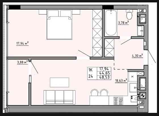 Продаж 1к Квартира 49 кв.м Пилипа Орлика Львів