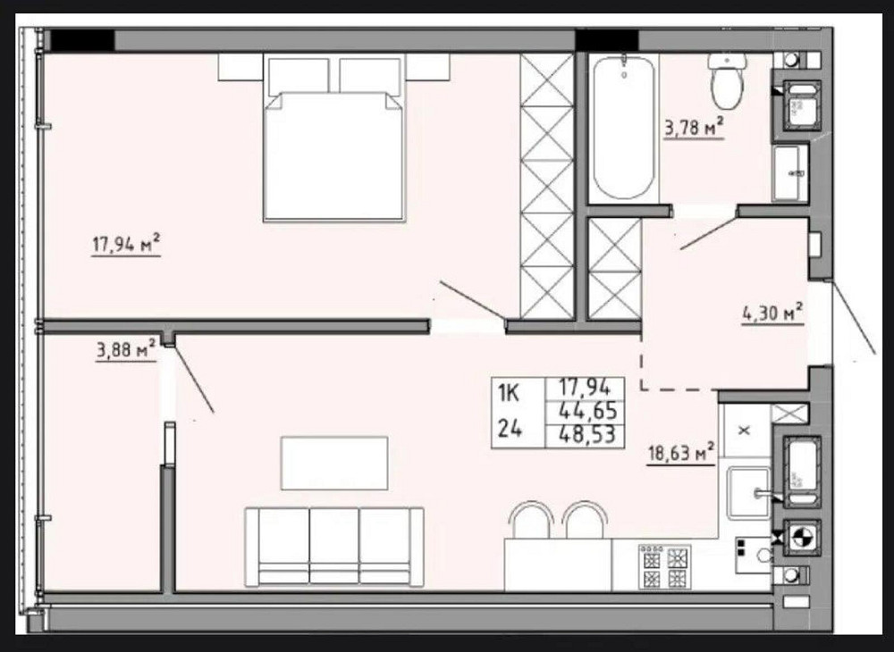 Продаж 1к Квартира 49 кв.м Пилипа Орлика L'viv - photo 4