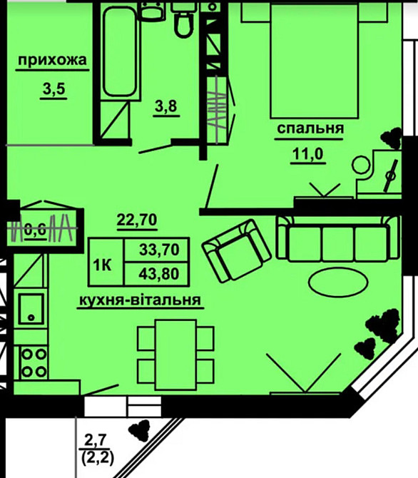 Продаж 1к квартири 44 кв. м на бул. Куліша Пантелеймона Тернопіль - фото 10