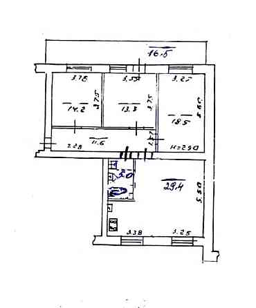 Продам 3-комнатную сталинку, центр, Ришельевская / Успенская, балкон во двор, АГВ Одеса