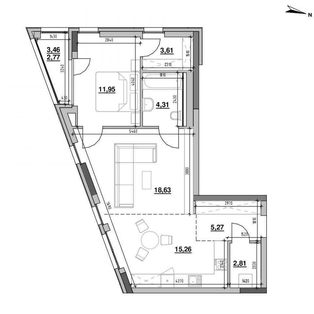 Продаж Квартира 1-кімнатна, 9/10 поверх на вул. Залізнична Львів - фото 2