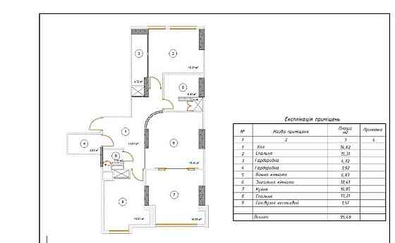 Оренда Квартира 3-кімнатна, 20/24 поверх на ул. Анны Ахматовой, 22 Київ