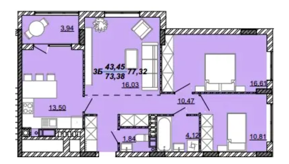 Продаж Квартира 3-кімнатна, 1/8 поверх на вул. Дубенська Кременець - фото 13