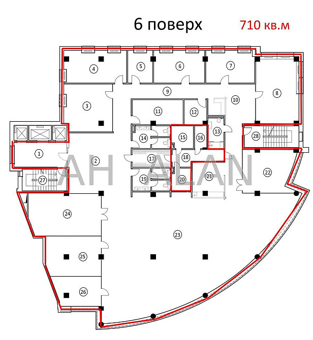Оренда офісне приміщення на Володимирська вул., 12 приміщень - 11, поверх - 6/9 Київ - фото 18