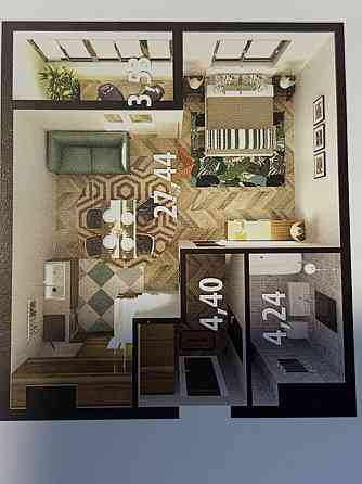 Продаж Квартира 1-кімнатна, 19/25 поверх на Приміська вул., д. 26А Novosilky (Ivankivskyi raion)