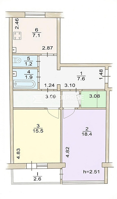 Продаж Квартира 2-кімнатна, 5/9 поверх на вул. Берестейський Киев - изображение 7