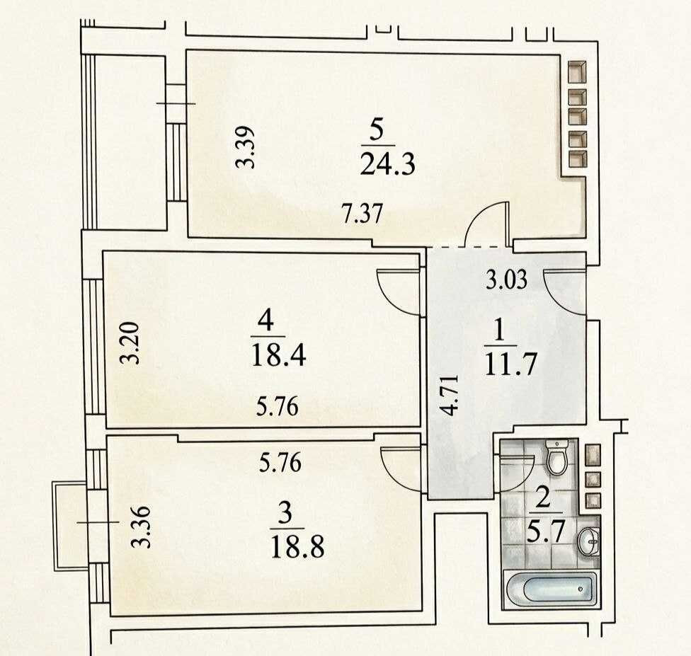 Продаж Квартира 2-кімнатна, 24/32 поверх на Берестейський вул., д. 5б Kiev - photo 13