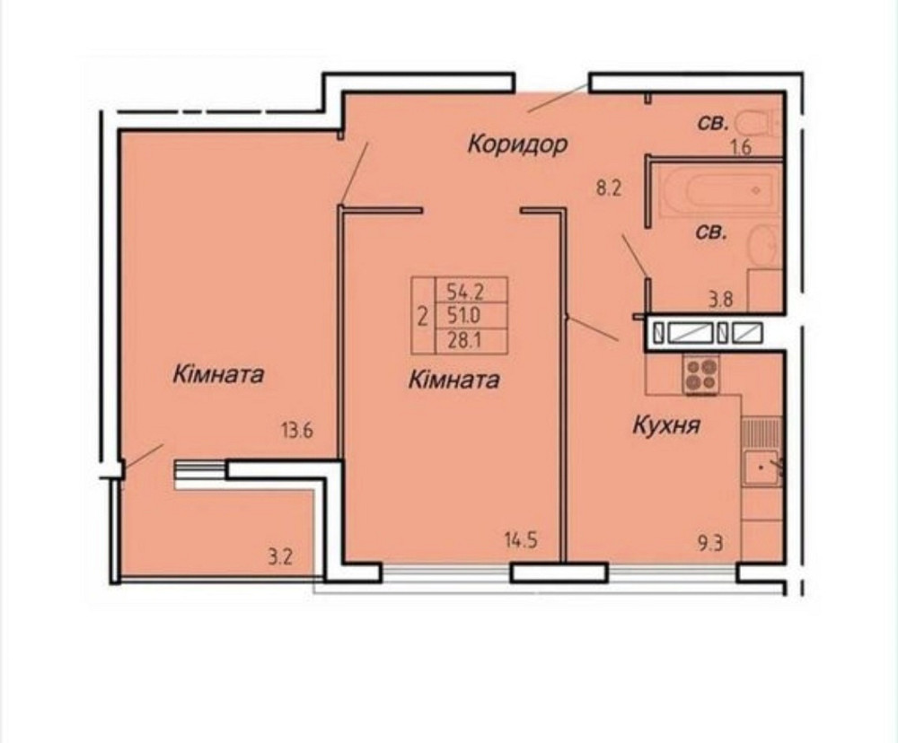 Продаж Квартира 2-кімнатна, 10/16 поверх на вул. Нечая Полковника Ternopil' - photo 10