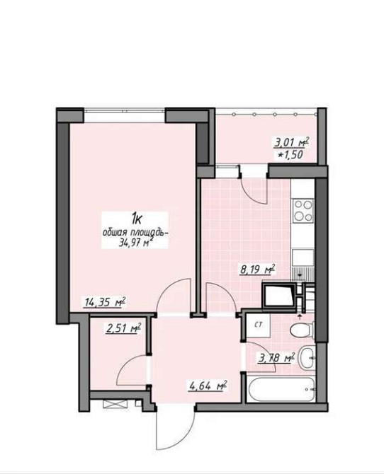 Продаж Квартира 1-кімнатна, 16/17 поверх на Князя Ярослава Мудрого (Академика Глушко) проспект, 17а Odessa - photo 13