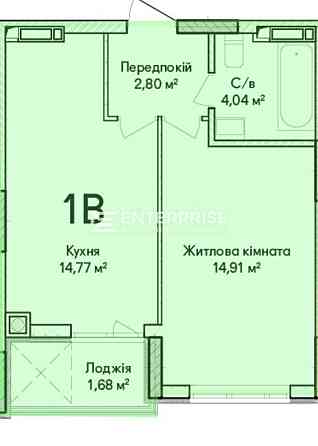 Продаж 1к Квартира 41 кв.м  Ірпінь