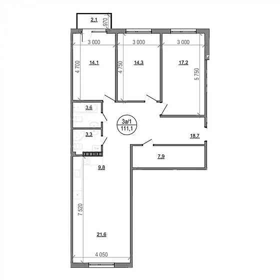 Продаж Квартира 3-кімнатна, 3/4 поверх на вул. Зелена бічна Басовка