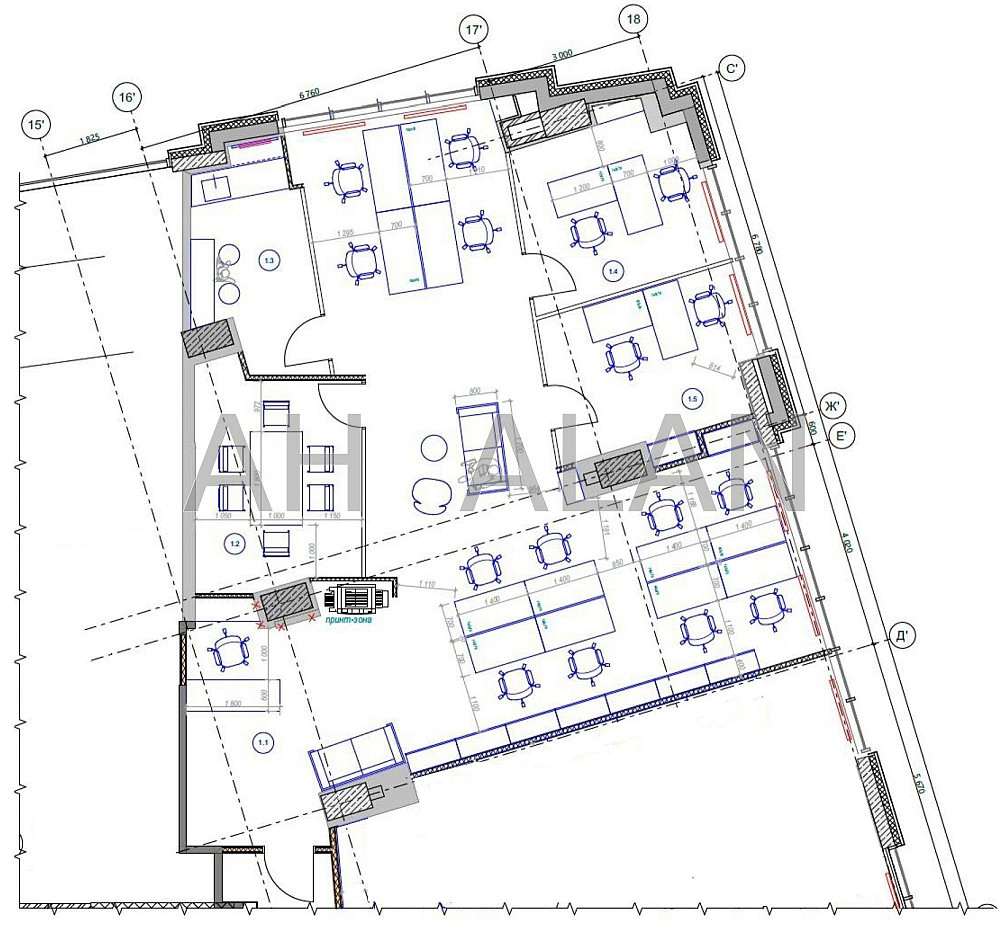 Оренда офісне приміщення на Князів Острозьких вул., 32/2 поверх - 5/18 Київ - фото 5