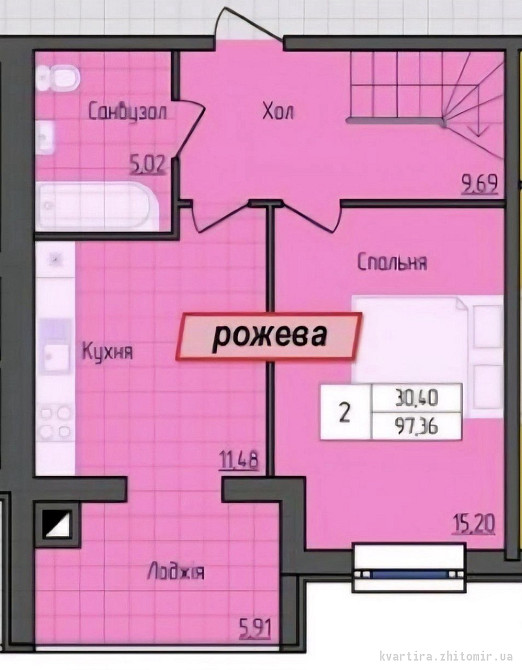 Продаж Квартира 3-кімнатна, 9/10 поверх на Домбровського Zhytomyr - photo 1