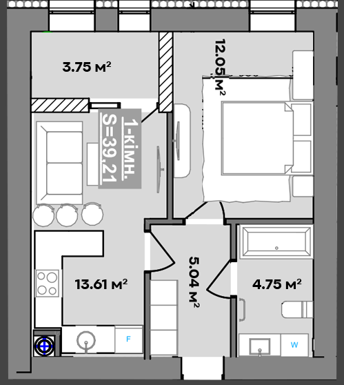 Продаж Квартира 1-кімнатна, 2/10 поверх на вул. Національної Гвардії Івано-Франківськ - фото 4