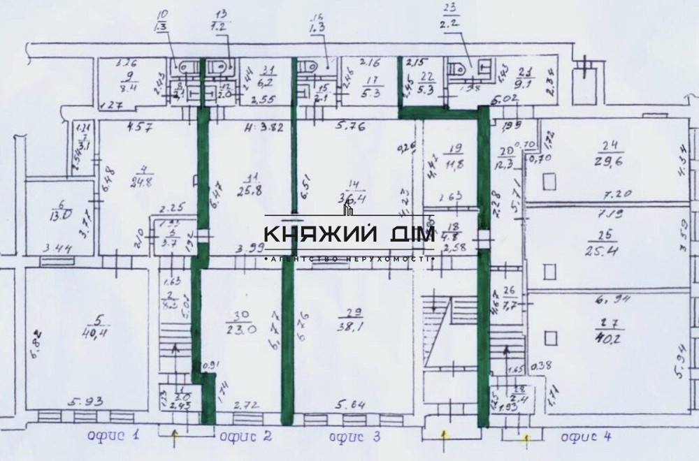 Оренда офісне приміщення на Ломоносова ул./Юлії Здановської поверх - 1/3 Київ - фото 2