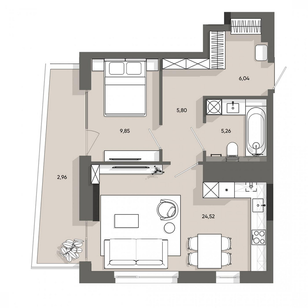 Продаж Квартира 1-кімнатна, 5/10 поверх на вул. Раковського Івана Львів - фото 2