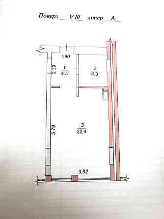 Продаж 1к Квартира 32 кв.м Грушевського Zhytomyr
