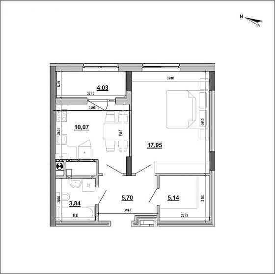 Продаж Квартира 1-кімнатна, 1/5 поверх на вул. Хмельницького Богдана Львів