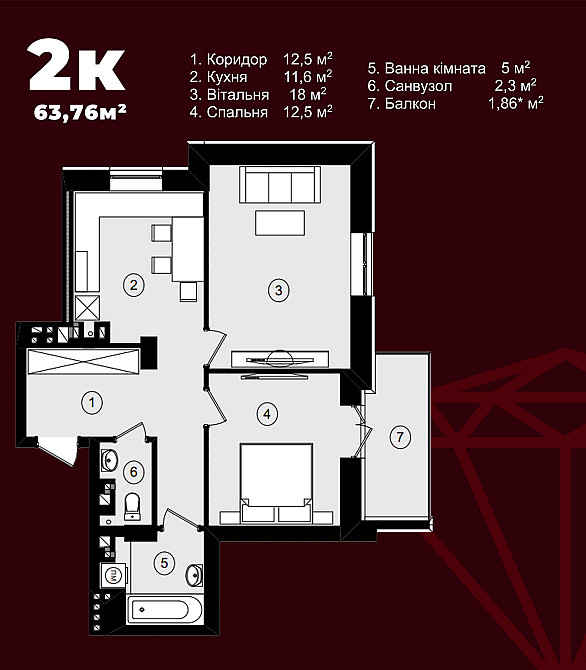 Продаж Квартира 2-кімнатна, 5/10 поверх на Січових Стрільців, 56 Kolomyya - photo 5