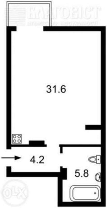 Продаж 1к Квартира 44 кв.м   - изображение 2