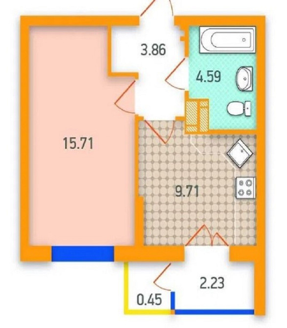 Продаж Квартира 1-кімнатна, 12/25 поверх на улица Архитектора Вербицкого, д.1 Київ - фото 3