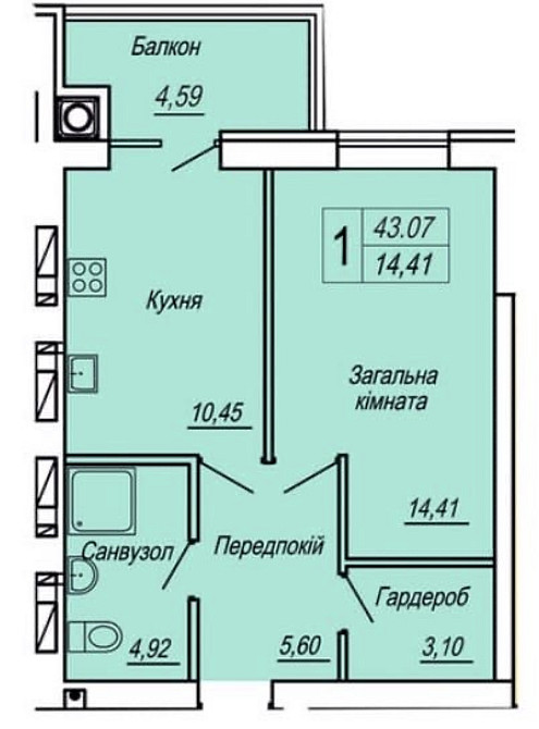 Продаж 1к Квартира 43 кв.м Героїв Десантників 19 Zhytomyr - photo 1