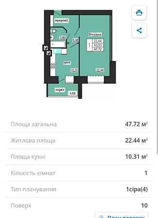 Продаж 1к квартири, 47 кв.м, вул Тролейбусна Тернопіль