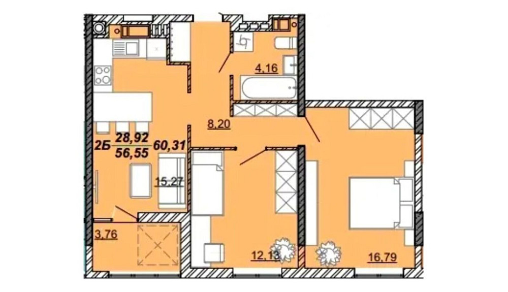 Продаж Квартира 2-кімнатна, 7/8 поверх на вул. Дубенська Kremenets' - photo 2