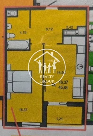 Продаж 1к Квартира 46 кв.м Роксоляни вул., 1 Львов - изображение 9