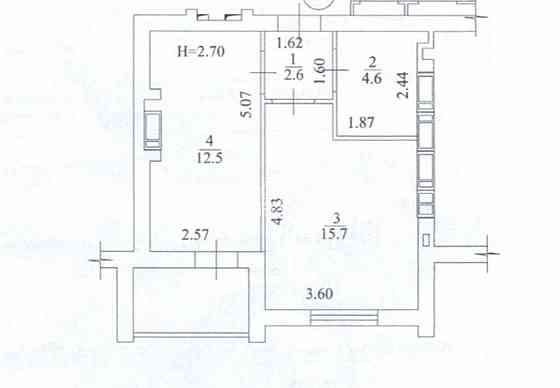 Продаж Квартира 1-кімнатна, 4/9 поверх на вул. Борткевича Харків