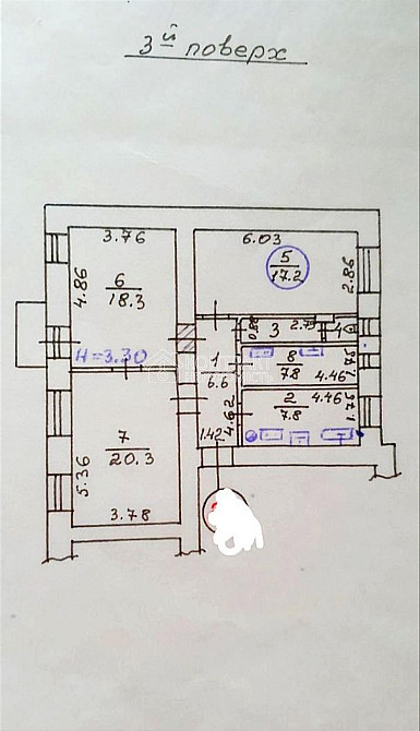 Продаж Квартира 3-кімнатна, 3/4 поверх на вул. Кандаурова Харків - фото 17