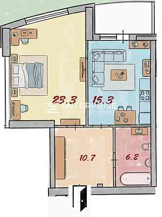 Продаж 1к квартири 58 кв. м Київ