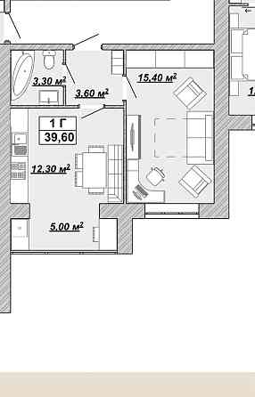 Продаж Квартира 1-кімнатна, 11/13 поверх на вул. Княгинин Івано-Франківськ