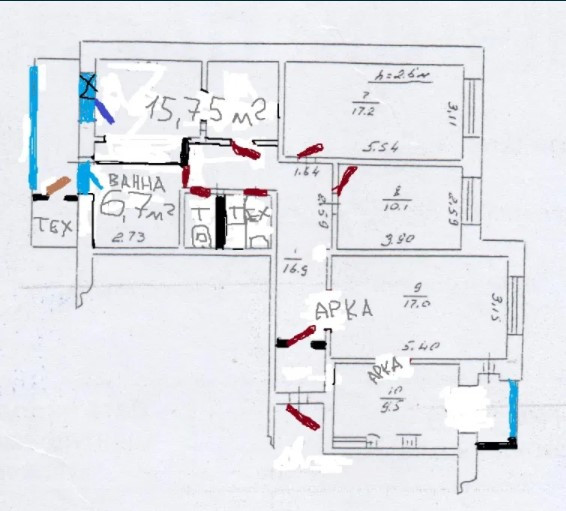 Продаётся чешка 5ти ком. перепланированная в 4х на Днепродороге. Одеса - фото 12