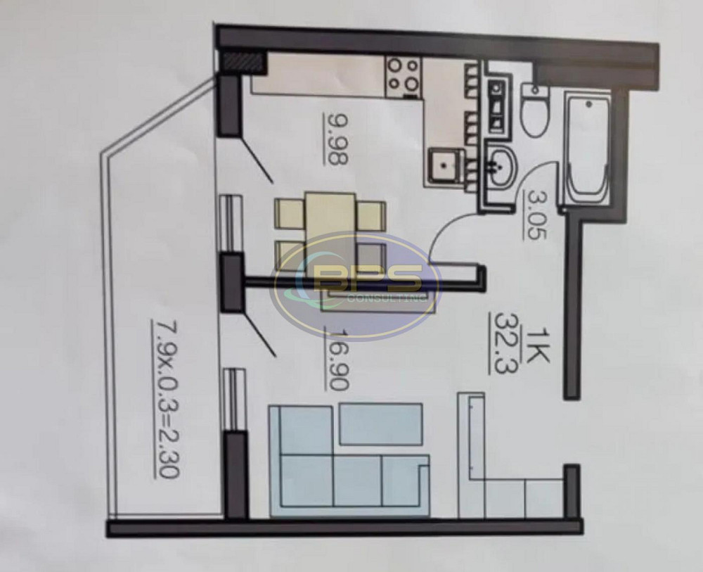 Продаж 1к квартири 32.2 кв. м Odessa - photo 1