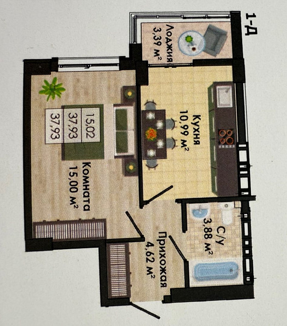 Продам 1-комнатную квартиру в ЖК «Золотая Эра» с видом на море Крижанівка (Комінтернівський район) - фото 11