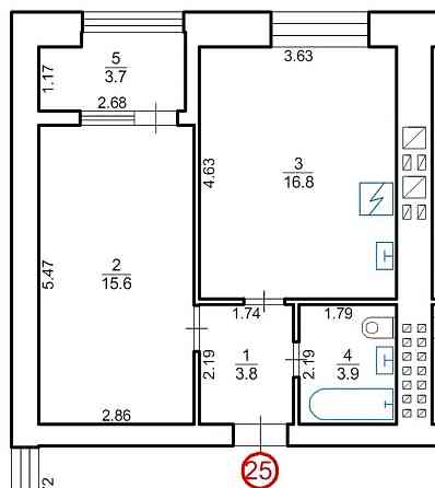 Продаж 1к Квартира 44 кв.м  Львів