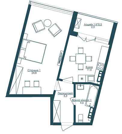 Продаж Квартира 1-кімнатна, 14/22 поверх на Французский б-р, 63/65 Одеса