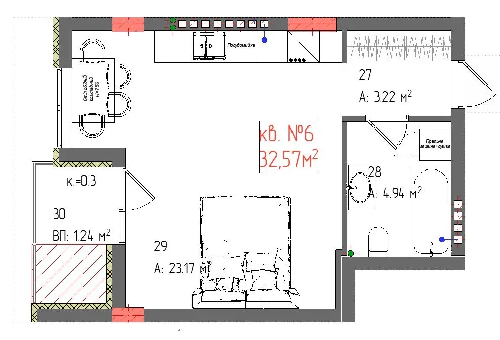 For sale 1-room Apartment 33 sq.m Загорська 168д Uzhhorod - photo 8